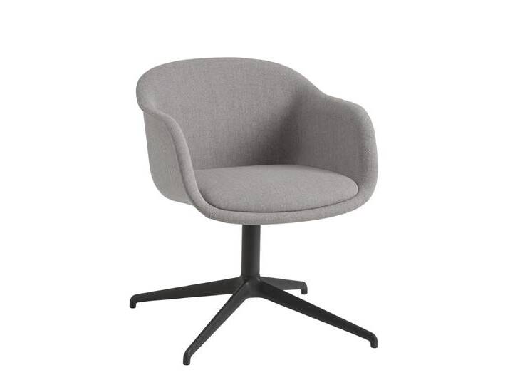 Muuto Fiber Conference Armchair, swivel base, re-wool 108 / schwarz von Muuto