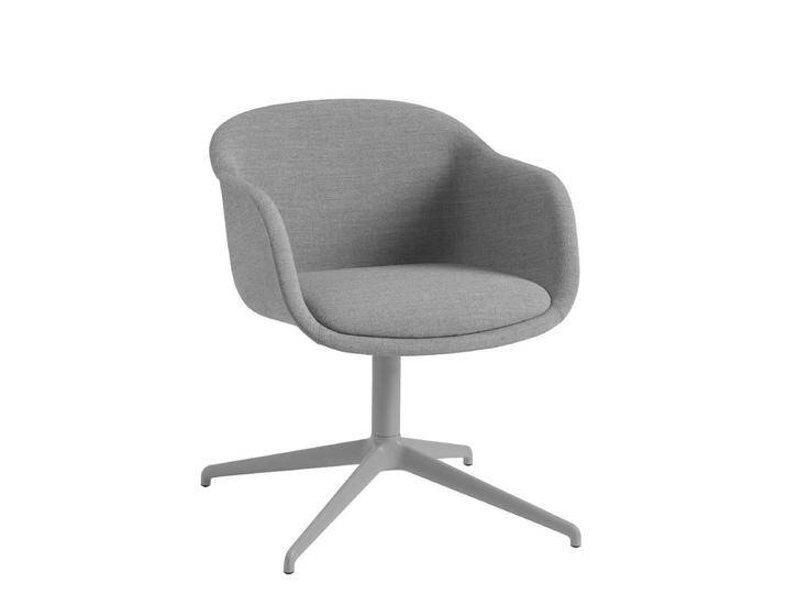 Muuto Fiber Conference Armchair, swivel base with return, remix 133 / grau von Muuto