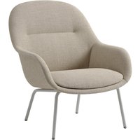 Muuto - Fiber Lounge Armchair Tube Base, hellgrau / beige (Kvadrat Ecriture 240) von Muuto