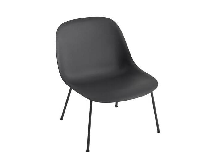 Muuto Fiber Lounge Chair, tube base, schwarz von Muuto