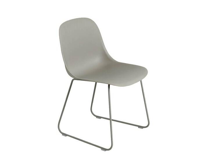 Muuto Fiber Side Chair, sled base, grau / grau von Muuto