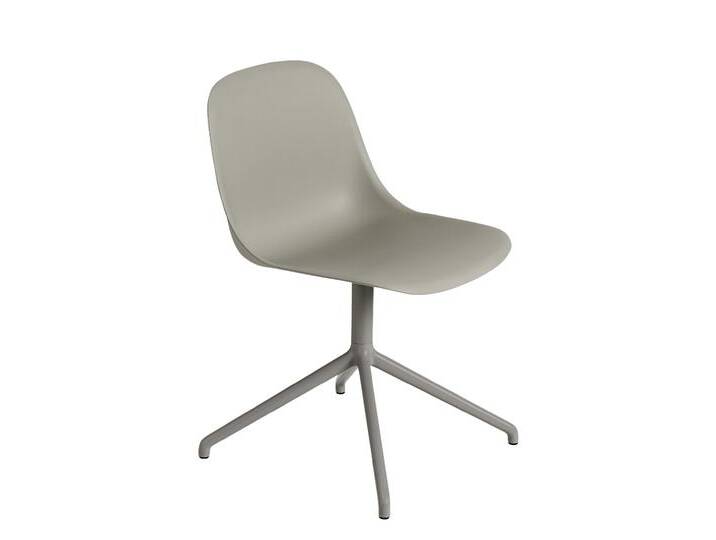 Muuto Fiber Side Chair, swivel base with return, grau / grau von Muuto
