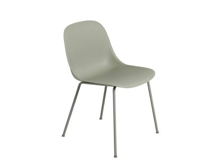 Muuto Fiber Side Chair, tube base, dusty green / dusty green von Muuto