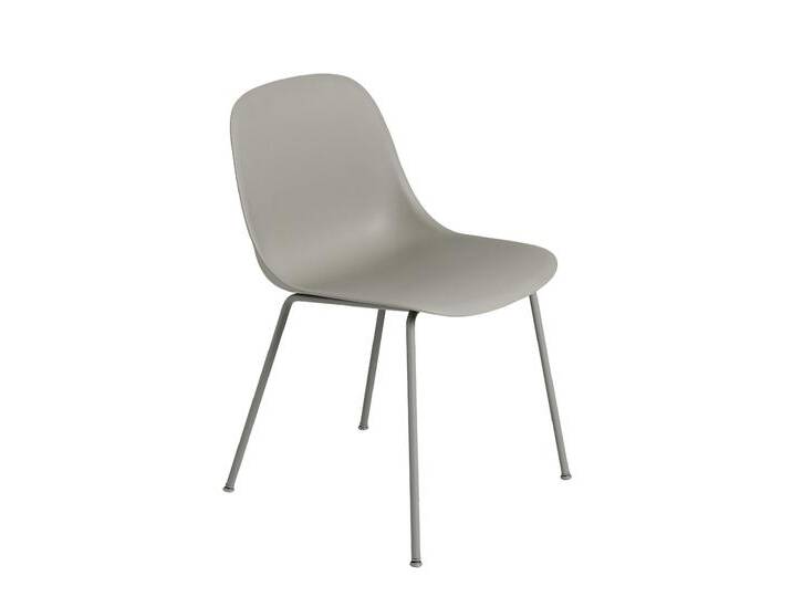 Muuto Fiber Side Chair, tube base, grau / grau von Muuto