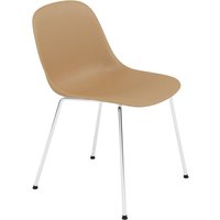 Muuto - Fiber Side Chair Tube Base, Chrom / ocker recycled von Muuto