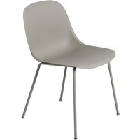 Muuto - Fiber Side Chair Tube Base, grau recycled von Muuto