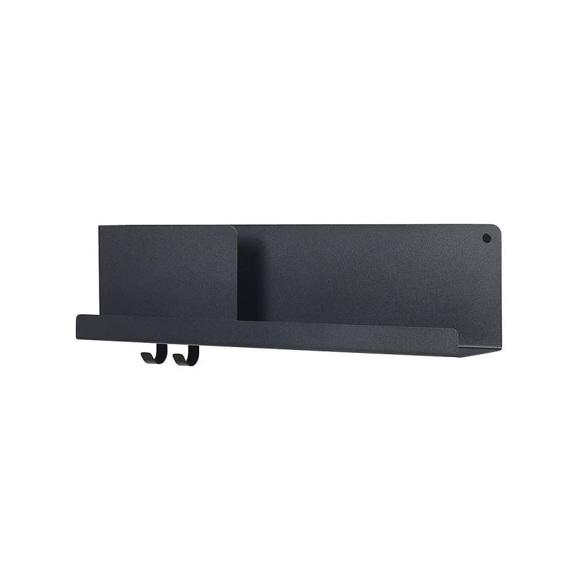 Muuto Folded Shelve Medium Gefaltetes Wandregal Aus Metall 63 X 165 Cm Schwarz  B-Ware von Muuto