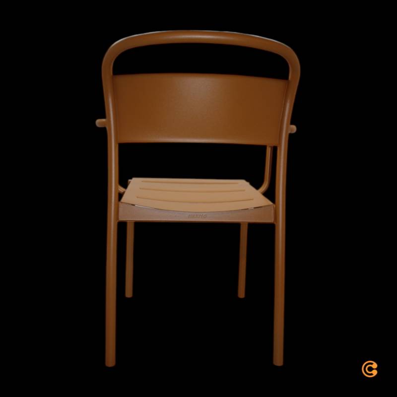 Muuto Linear Steel Armchair Armlehnenstuhl Stuhl Küchenstuhl Burnt Orange B-Ware von Muuto
