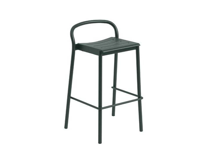 Muuto Linear Steel Barhocker, höhe 75 cm, dunkelgrün von Muuto