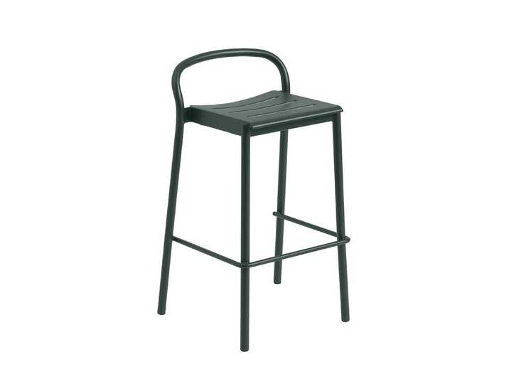 Muuto Linear Steel Barhocker, höhe 75 cm, dunkelgrün von Muuto