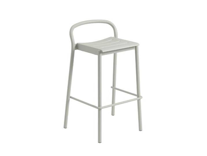 Muuto Linear Steel Barhocker, höhe 75 cm, grau von Muuto
