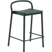 Muuto - Linear Steel Barhocker Outdoor, SH 65 cm, dunkelgrün von Muuto