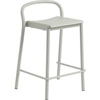 Muuto - Linear Steel Barhocker Outdoor, SH 65 cm, grau von Muuto