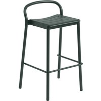 Muuto - Linear Steel Barhocker Outdoor, SH 75 cm, dunkelgrün von Muuto