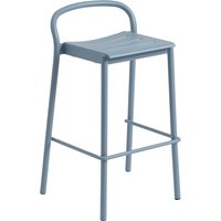 Muuto - Linear Steel Barhocker Outdoor, SH 75 cm, hellblau von Muuto