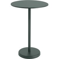 Muuto - Linear Steel Bistrotisch Outdoor, Ø 70 x H 105 cm, dunkelgrün von Muuto