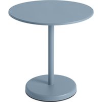 Muuto - Linear Steel Bistrotisch Outdoor, Ø 70 x H 73 cm, hellblau von Muuto