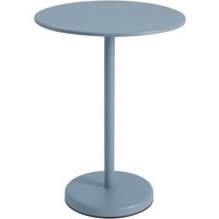 Muuto - Linear Steel Bistrotisch Outdoor, Ø 70 x H 95 cm, hellblau von Muuto