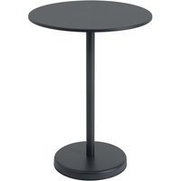 Muuto - Linear Steel Bistrotisch Outdoor, Ø 70 x H 95 cm, schwarz von Muuto