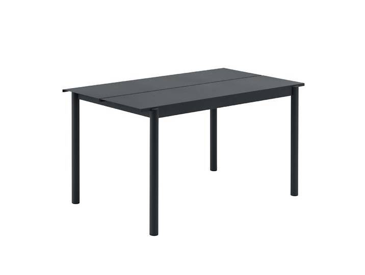 Muuto Linear Steel Gartentisch, 140 x 75 cm, anthrazit black von Muuto
