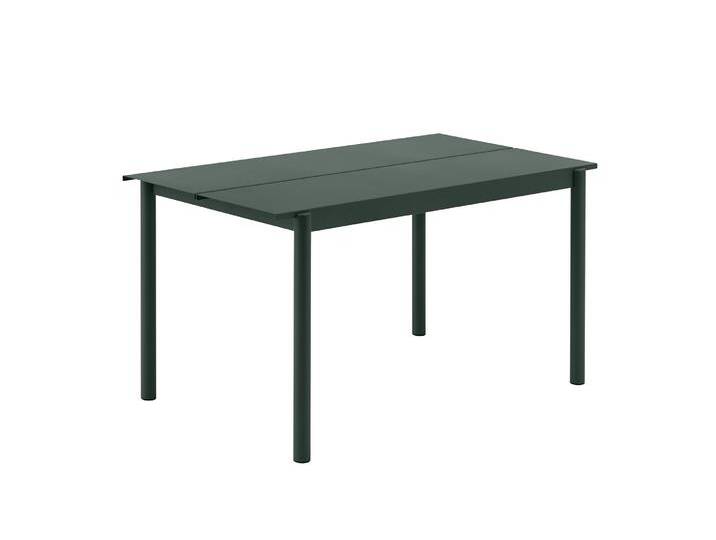 Muuto Linear Steel Gartentisch, 140 x 75 cm, dunkelgrün von Muuto