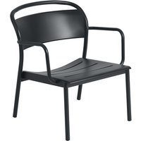 Muuto - Linear Steel Lounge Armchair, anthrazitschwarz RAL 7021 von Muuto