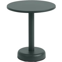 Muuto - Linear Steel Outdoor Kaffeetisch, Ø 42 x H 47 cm, dunkelgrün RAL 6012 von Muuto