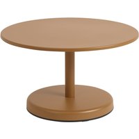 Muuto - Linear Steel Outdoor Kaffeetisch, Ø 70 x H 40 cm, burnt orange RAL 8001 von Muuto