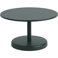 Muuto - Linear Steel Outdoor Kaffeetisch, Ø 70 x H 40 cm, dunkelgrün RAL 6012 von Muuto