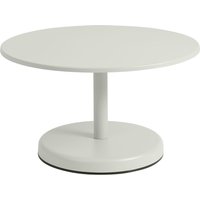 Muuto - Linear Steel Outdoor Kaffeetisch, Ø 70 x H 40 cm, grau RAL 7044 von Muuto