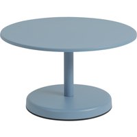 Muuto - Linear Steel Outdoor Kaffeetisch, Ø 70 x H 40 cm, hellblau von Muuto