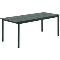 Muuto - Linear Steel Tisch, 200 x 80 cm, dunkelgrün von Muuto