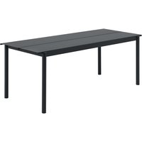Muuto - Linear Steel Tisch, 200 x 80 cm, schwarz von Muuto
