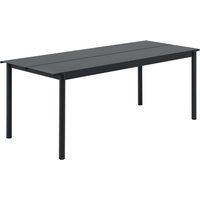 Muuto - Linear Steel Tisch, 200 x 80 cm, schwarz von Muuto