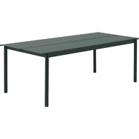 Muuto - Linear Steel Outdoor Gartentisch, 220 x 90 cm, dunkelgrün von Muuto