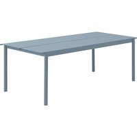 Muuto - Linear Steel Outdoor Gartentisch, 220 x 90 cm, hellblau von Muuto