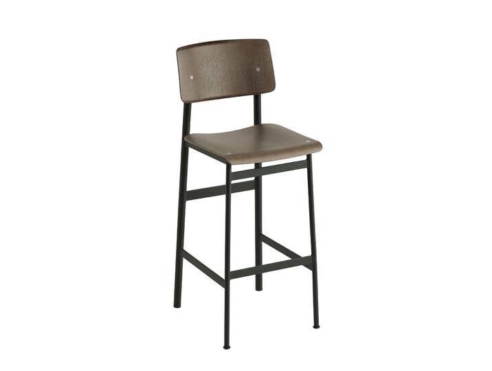 Muuto Loft Barhocker, höhe 75 cm, eiche dunkel gebeizt / schwarz von Muuto