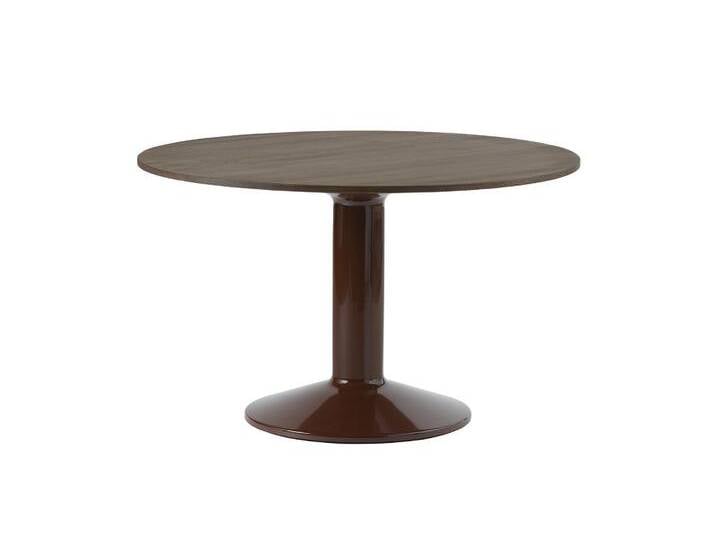 Muuto Midst Tisch, Ø 120 cm, eiche dunkel geölt / dunkelrot von Muuto