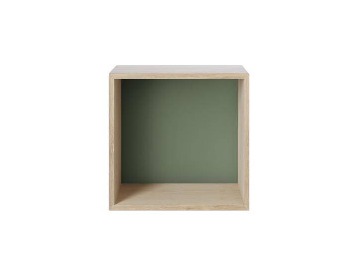 Muuto Mini Stacked System Regalmodul, medium, eiche natur / dusty green von Muuto