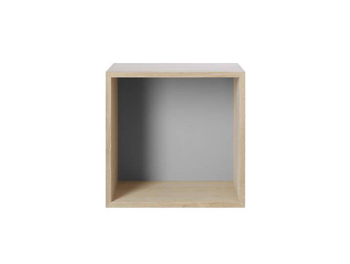 Muuto Mini Stacked System Regalmodul, medium, eiche natur / hellgrau von Muuto