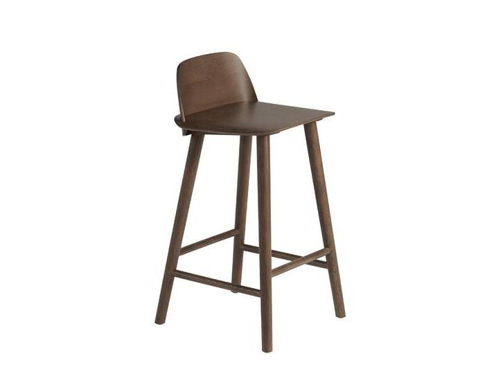 Muuto Nerd Barhocker, höhe 65 cm, eiche dunkel gebeizt von Muuto
