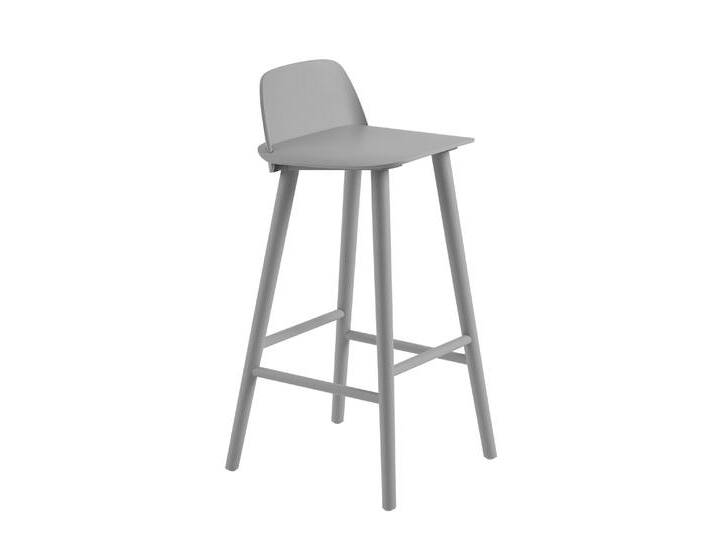 Muuto Nerd Barhocker, höhe 75 cm, grau von Muuto