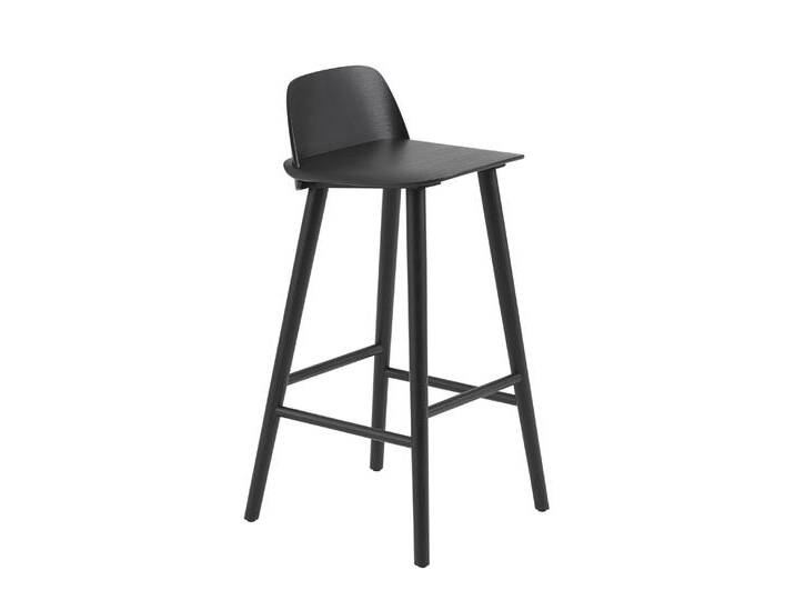 Muuto Nerd Barhocker, höhe 75 cm, schwarz von Muuto