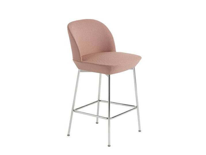 Muuto Oslo Barhocker, höhe 65 cm, twill weave 530 / chrome von Muuto