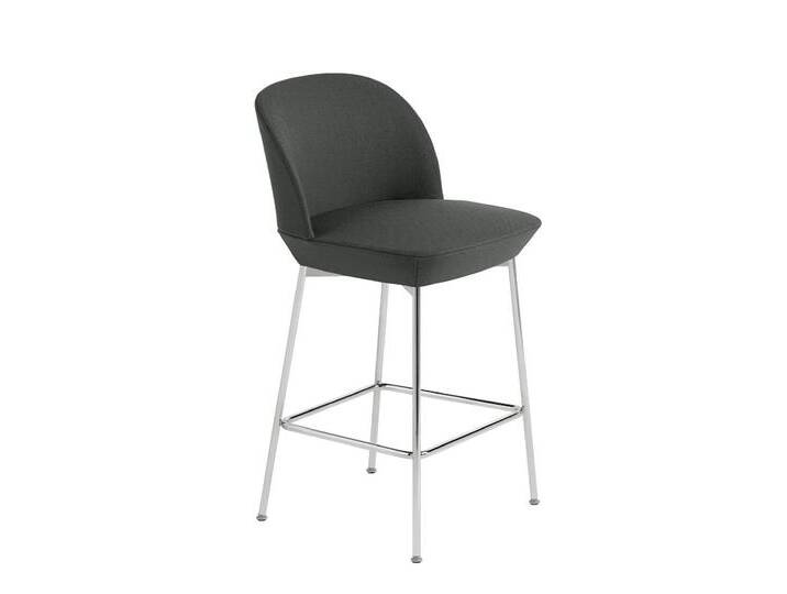 Muuto Oslo Barhocker, höhe 65 cm, twill weave 990 / chrome von Muuto