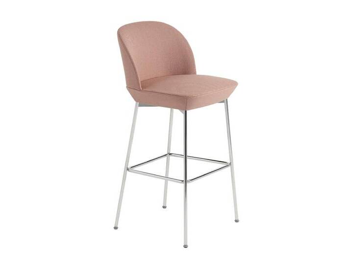 Muuto Oslo Barhocker, höhe 75 cm, twill weave 530 / chrome von Muuto