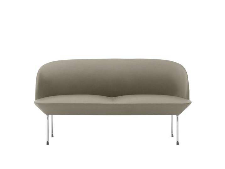 Muuto Oslo Sofa 2-Sitzer, refine leder stone / chrom von Muuto