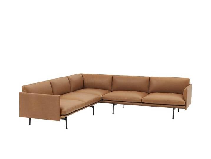 Muuto Outline Ecksofa, refine leder cognac / schwarz Muuto Outline Ecksofa, refine leder cognac / schwarz von Muuto