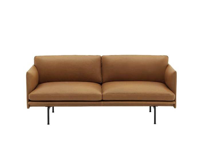 Muuto Outline Sofa 2-Sitzer, refine leder cognac / schwarz Muuto Outline Sofa 2-Sitzer, refine leder cognac / schwarz von Muuto