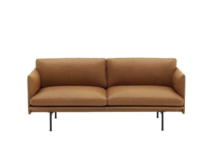 Muuto Outline Sofa 2-Sitzer, refine leder cognac / schwarz Muuto Outline Sofa 2-Sitzer, refine leder cognac / schwarz von Muuto